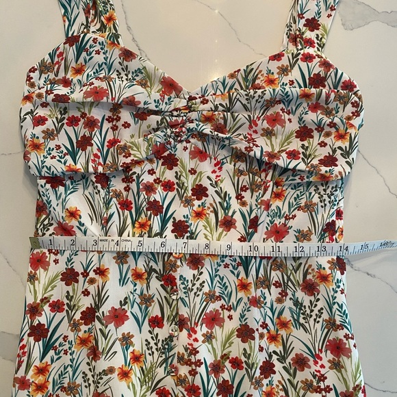 LOST + WANDER floral summer slit dress M - Picture 10 of 10
